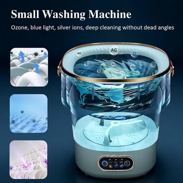 Alt view image 2 of 7 - Portable Washing Machine,Mini Washer -20L Upgraded With Spin Basket,Small Clothes Folding Washing Machine Of Underwear, Baby And Small Clothes,Suitable For Home Apartments Dormitories, Hotels Khaki