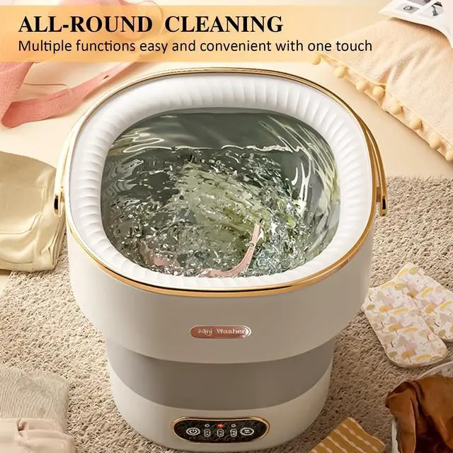 Alt view image 5 of 7 - Portable Washing Machine,Mini Washer -20L Upgraded With Spin Basket,Small Clothes Folding Washing Machine Of Underwear, Baby And Small Clothes,Suitable For Home Apartments Dormitories, Hotels Khaki