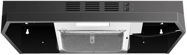 Main image of Black Range Hood 24 inch,Ductless Range Hood Under Cabinet,Black Coating Stainless Kitchen Exhaust Hood with 2-speed Fan,230 CFM,Rocker Switch,Hard-wired Stove Vent Black Ventless
