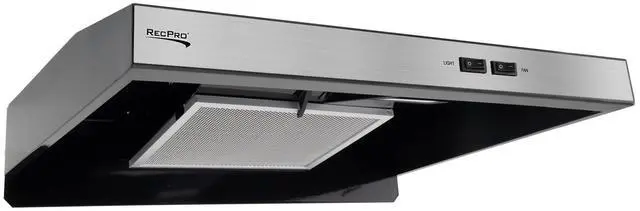 Alt view image 2 of 7 - RV Range Hood with Charcoal Filter & LED Lamp | 12V DC Motor | 60W Energy Efficient | Built-in Charcoal Filter | Sleek Design | Hard-Wired Installation | 0.8A Fan Motor (Stainless Steel)