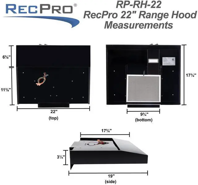 Alt view image 3 of 7 - RV Range Hood with Charcoal Filter & LED Lamp | 12V DC Motor | 60W Energy Efficient | Built-in Charcoal Filter | Sleek Design | Hard-Wired Installation | 0.8A Fan Motor (Stainless Steel)