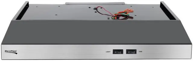 Alt view image 6 of 7 - RV Range Hood with Charcoal Filter & LED Lamp | 12V DC Motor | 60W Energy Efficient | Built-in Charcoal Filter | Sleek Design | Hard-Wired Installation | 0.8A Fan Motor (Stainless Steel)