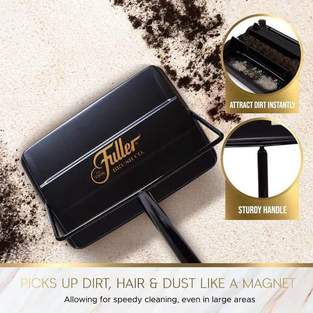 Alt view image 4 of 6 - 17033 Electrostatic Carpet & Floor Sweeper - 9" Cleaning Path - Lightweight - Ideal for Crumby Messes - Works On Carpets & Hard Floor Surfaces - Blue