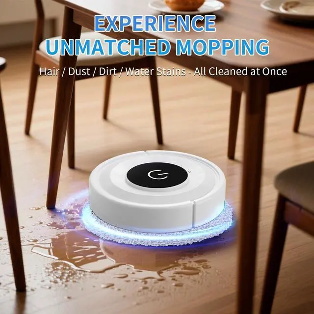Alt view image 3 of 7 - Robot mop, 2-in-1 Robot for Mopping and Sweeping, Advanced Obstacle Avoidance Technology, Ultra-Thin Design Robot mop, Suitable for pet Hair, Hard Floors, and Carpets
