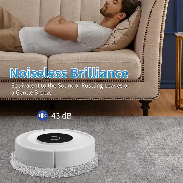 Alt view image 4 of 7 - Robot mop, 2-in-1 Robot for Mopping and Sweeping, Advanced Obstacle Avoidance Technology, Ultra-Thin Design Robot mop, Suitable for pet Hair, Hard Floors, and Carpets