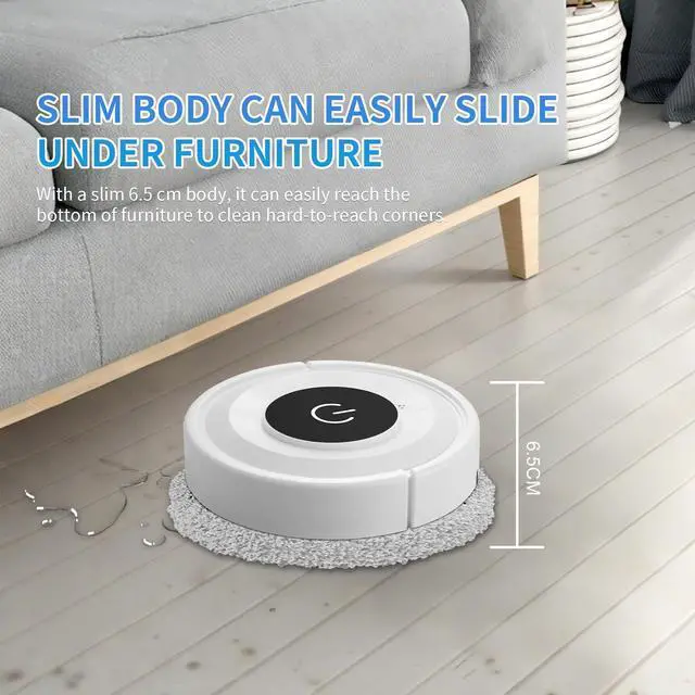 Alt view image 6 of 7 - Robot mop, 2-in-1 Robot for Mopping and Sweeping, Advanced Obstacle Avoidance Technology, Ultra-Thin Design Robot mop, Suitable for pet Hair, Hard Floors, and Carpets