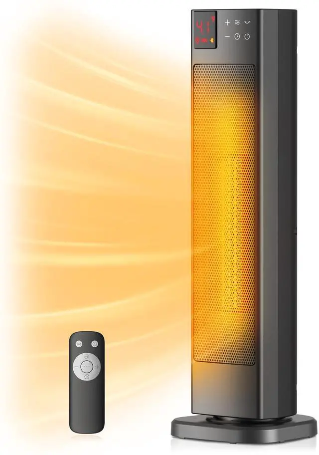 Main image of Oscillating Ceramic Tower Indoor Space Heater for Home with Oscillation, Programmable Thermostat & ECO Mode, 12H Timer & Remote Control, Safety Protection, 23 Inches, 1500W, PHF15RSAPH23