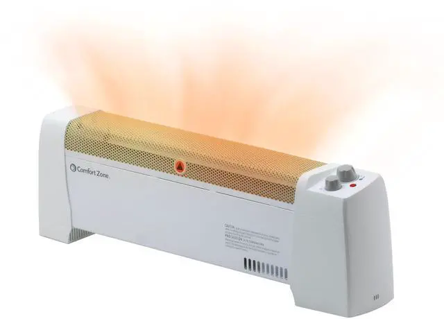 Main image of Electric Baseboard Space Heater with Adjustable Thermostat, Dent-Proof End Panels, Overheat Protection, Tip-Over Switch, & Stay-Cool Body, Ideal for Home, Bedroom, & Office, 1,500W, CZ600