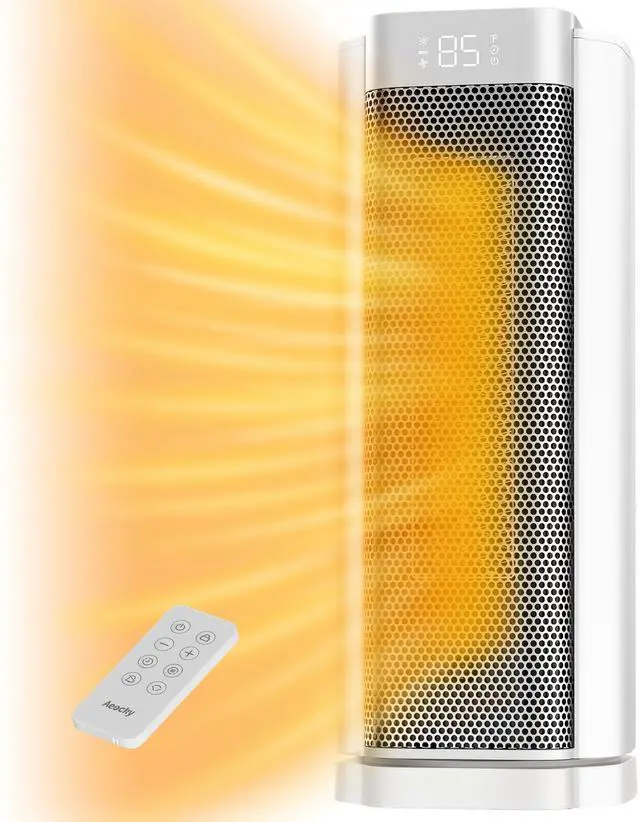 Main image of 3rd-Gen Space Heater with AI Thermostat, 1500W PTC Electric Heaters for Indoor Use With Remote, 70° Oscillation, Utmost Silence, Safe Portable for Office, Bedroom, Room, Home (White)