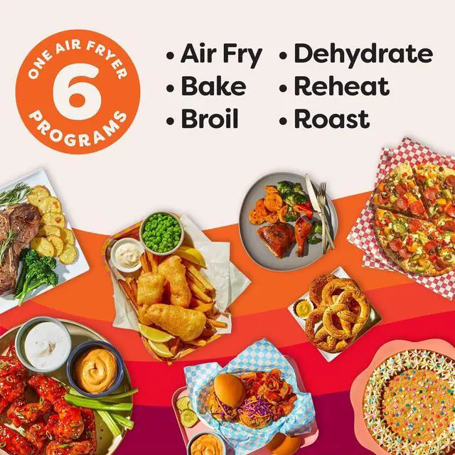 Alt view image 4 of 7 - 4Qt VORTEX 6-in-1 Mini Air Fryer, Custom Program Options, Air Fry, Broil, Roast, Dehydrate, Bake, Reheat, Sea Salt, 4 Quarts