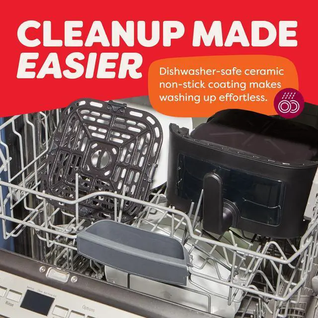 Alt view image 6 of 7 - 4Qt VORTEX 6-in-1 Mini Air Fryer, Custom Program Options, Air Fry, Broil, Roast, Dehydrate, Bake, Reheat, Black, 4 Quarts