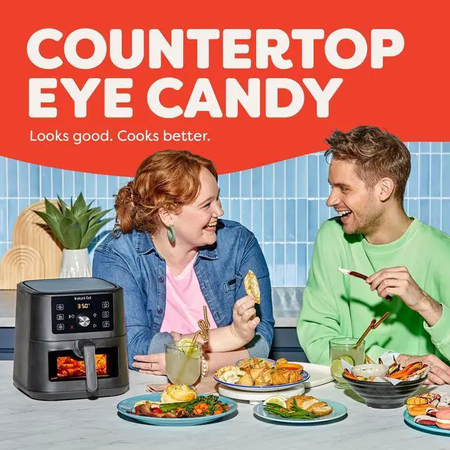 Alt view image 7 of 7 - 4Qt VORTEX 6-in-1 Mini Air Fryer, Custom Program Options, Air Fry, Broil, Roast, Dehydrate, Bake, Reheat, Black, 4 Quarts