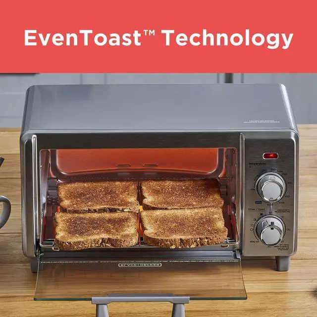Alt view image 3 of 7 - Crisp 'N Bake Air Fry Countertop Convection Toaster Oven, Medium Capacity, 4-Slice, 5-in-1, Fits 9 Pizza, 30-Min Timer, Bake, Broil, Air Fry, Toast, Keep Warm, Stainless Steel