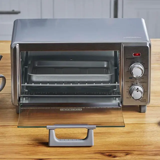 Alt view image 7 of 7 - Crisp 'N Bake Air Fry Countertop Convection Toaster Oven, Medium Capacity, 4-Slice, 5-in-1, Fits 9 Pizza, 30-Min Timer, Bake, Broil, Air Fry, Toast, Keep Warm, Stainless Steel