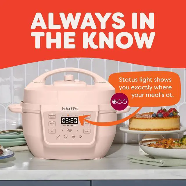 Alt view image 3 of 7 - 4QT RIO Mini 7-in-1 Multi-Cooker, Pressure Cooker, Slow cook, Sauté, Steam, Rice Maker, Yogurt, & Warmer, Rosewater, 4 Quarts