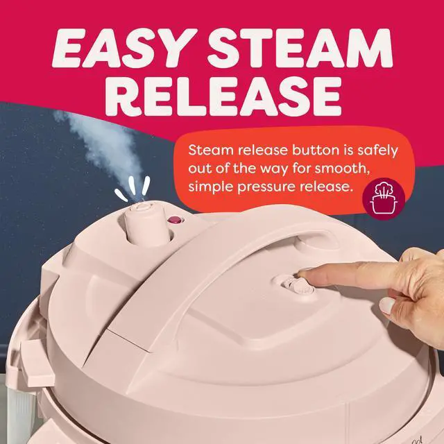 Alt view image 6 of 7 - 4QT RIO Mini 7-in-1 Multi-Cooker, Pressure Cooker, Slow cook, Sauté, Steam, Rice Maker, Yogurt, & Warmer, Rosewater, 4 Quarts