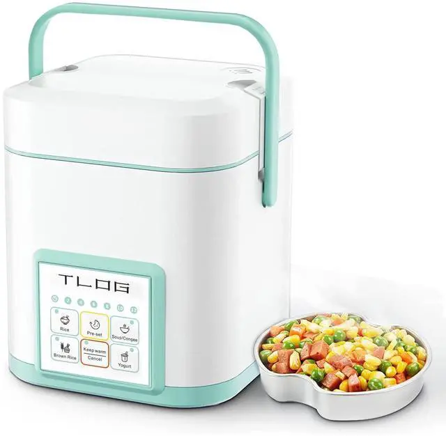 Main image of Mini Rice Cooker 2.5 Cups Uncooked, Healthy Ceramic Coating Portable Rice Maker, 1.2L Travel Rice Pot Small for 1-3 People, Personal Rice maker, Food Steamer, Multi-cooker for Grains, Oats