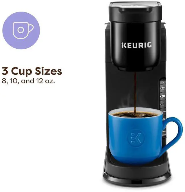 Alt view image 3 of 7 - K-Express Single Serve K-Cup Pod Coffee Maker, 3 Brew Sizes, Strong Button Feature, 42oz Removable Reservoir, Black