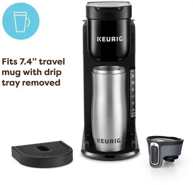 Alt view image 5 of 7 - K-Express Single Serve K-Cup Pod Coffee Maker, 3 Brew Sizes, Strong Button Feature, 42oz Removable Reservoir, Black