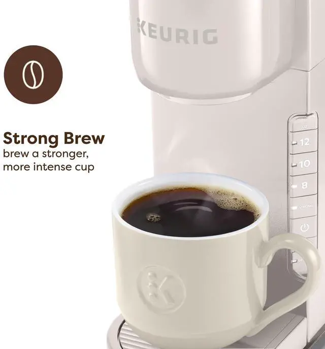 Alt view image 2 of 7 - K-Express Single Serve K-Cup Pod Coffee Maker, 3 Brew Sizes, Strong Button Feature, 42oz Removable Reservoir, Warm Stone