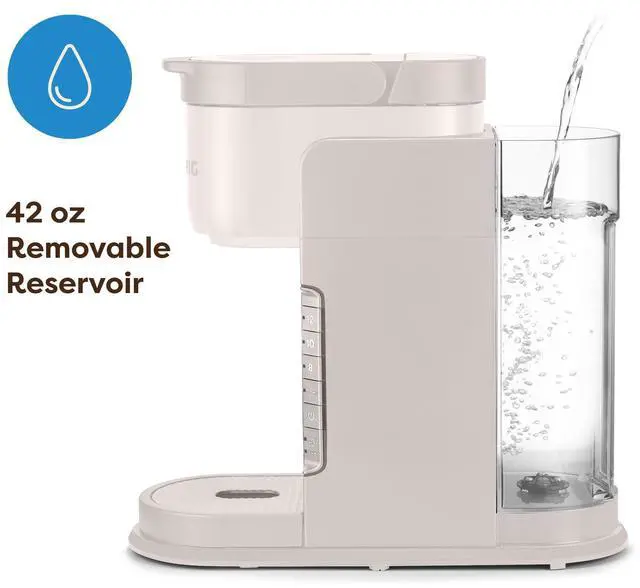 Alt view image 4 of 7 - K-Express Single Serve K-Cup Pod Coffee Maker, 3 Brew Sizes, Strong Button Feature, 42oz Removable Reservoir, Warm Stone