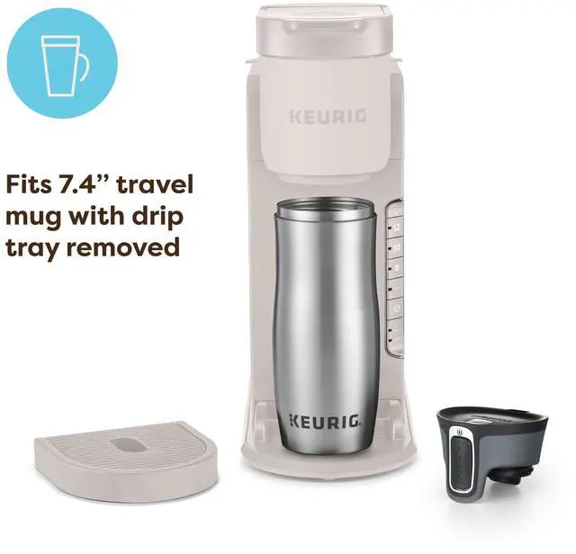 Alt view image 5 of 7 - K-Express Single Serve K-Cup Pod Coffee Maker, 3 Brew Sizes, Strong Button Feature, 42oz Removable Reservoir, Warm Stone