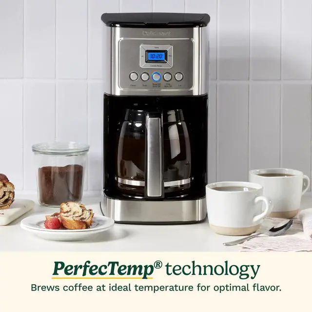 Alt view image 2 of 5 - 14-Cup Coffee Maker, Programmable PerfecTemp Glass Carafe Coffee Machine with 1-4 Cup Setting, Brew Strength Control and Brew Pause, Stainless Steel, DCC-3200NAS