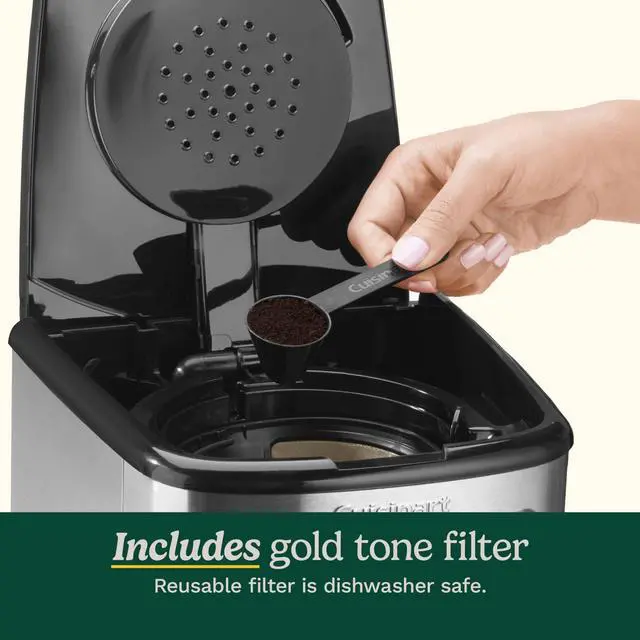 Alt view image 5 of 5 - 14-Cup Coffee Maker, Programmable PerfecTemp Glass Carafe Coffee Machine with 1-4 Cup Setting, Brew Strength Control and Brew Pause, Stainless Steel, DCC-3200NAS