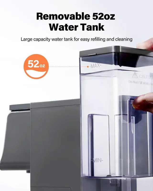 Alt view image 4 of 7 - K Cup Coffee Maker With Bold Setting, Single Serve Hot & Iced Coffee Maker for K-Cup and Grounds, 52oz Removable Water Tank, 6 to14oz Brew Sizes, Pod Coffee Machine With Reusable Filter, Gray