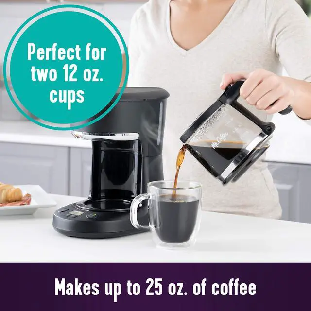 Alt view image 2 of 6 - Programmable Coffee Maker 5 Cups with Auto Pause Glass Carafe Compact Design Black