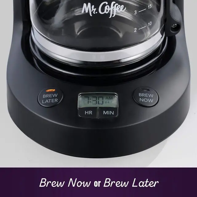 Alt view image 5 of 6 - Programmable Coffee Maker 5 Cups with Auto Pause Glass Carafe Compact Design Black