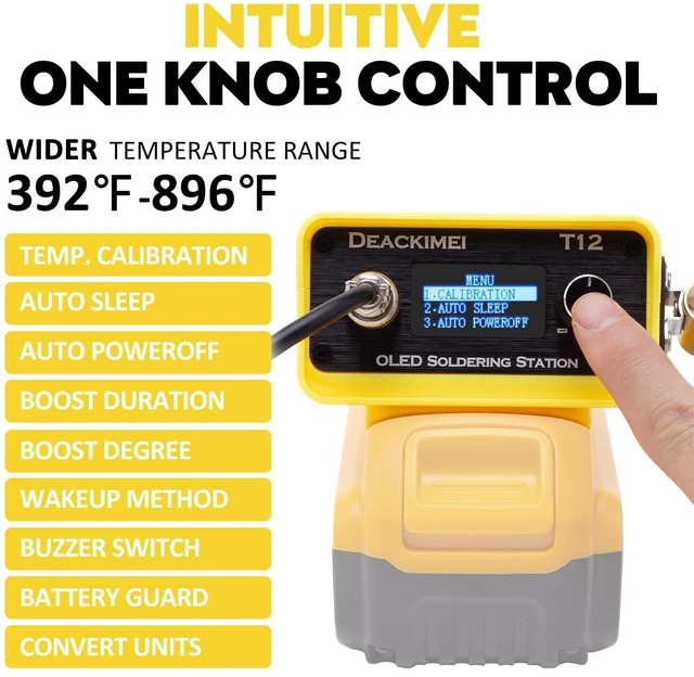 Alt view image 4 of 7 - Cordless Soldering Iron Station Kit for Dewalt 20V Max Battery | Fast Heating, Precise Heat Control(392°F-896°F),Auto Sleep,°C/ºF Conversion,Digital Display,Soldering Iron Kit for DIY/Repair