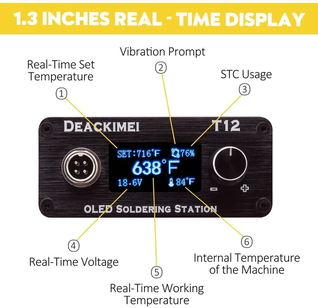 Alt view image 6 of 7 - Cordless Soldering Iron Station Kit for Dewalt 20V Max Battery | Fast Heating, Precise Heat Control(392°F-896°F),Auto Sleep,°C/ºF Conversion,Digital Display,Soldering Iron Kit for DIY/Repair