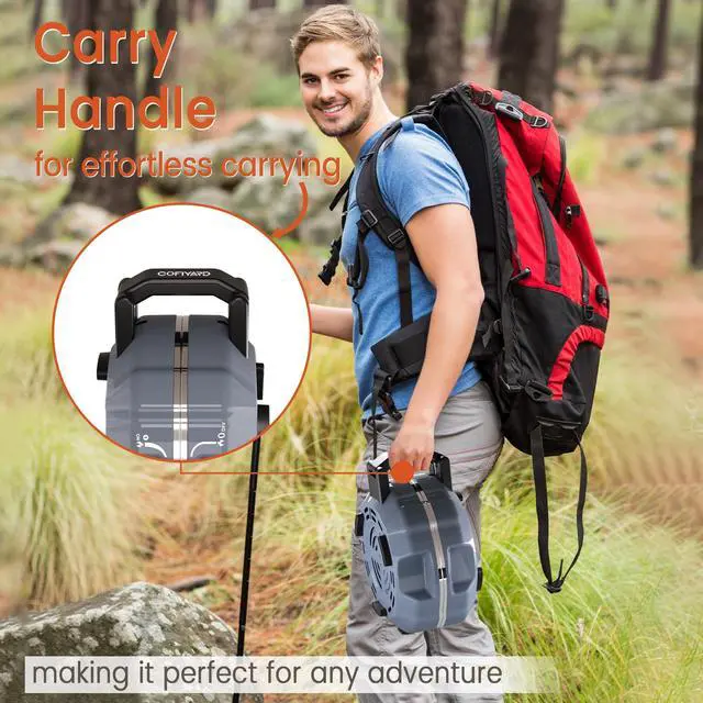 Alt view image 7 of 7 - 20,000 BTUs 2 Burner Propane Camping Stove, Portable Folding Camp Stove with Adjustable Burners, Built-in Ignition and Carrying Bag, Dual Gas Stoves for Tailgating, Camping, BBQ Overland Grey