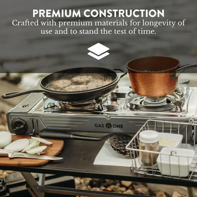 Alt view image 4 of 6 - 2-Burner Portable Camp Stove - High Output 15,300 BTU - With Durable Carrying Case, Automatic Ignition, Safety Features, Perfect for Camping, Hiking, Tailgating, and Emergency Preparedness