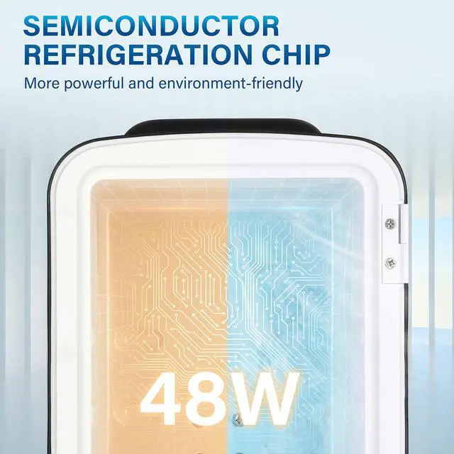 Alt view image 2 of 7 - Mini Fridge, 4L/6 Can Portable Cooler & Warmer Freon-Free Small Refrigerator Provide Compact Storage for Skincare, Beverage, Food, Cosmetics, 4 L, Black