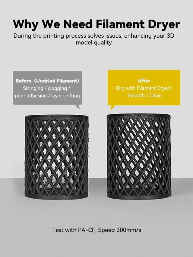 Alt view image 3 of 7 - Space Pi Filament Dryer, Filament Storage Box, Upgraded Double 360° Heating Drying with Fan&Touch Screen, 3D Printer Filament Spool Holder, Dehydrator 1.75/2.85/3mm PLA PETG ABS TPU Nylon