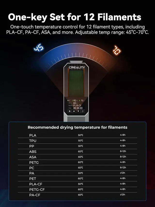 Alt view image 6 of 7 - Space Pi Filament Dryer, Filament Storage Box, Upgraded Double 360° Heating Drying with Fan&Touch Screen, 3D Printer Filament Spool Holder, Dehydrator 1.75/2.85/3mm PLA PETG ABS TPU Nylon