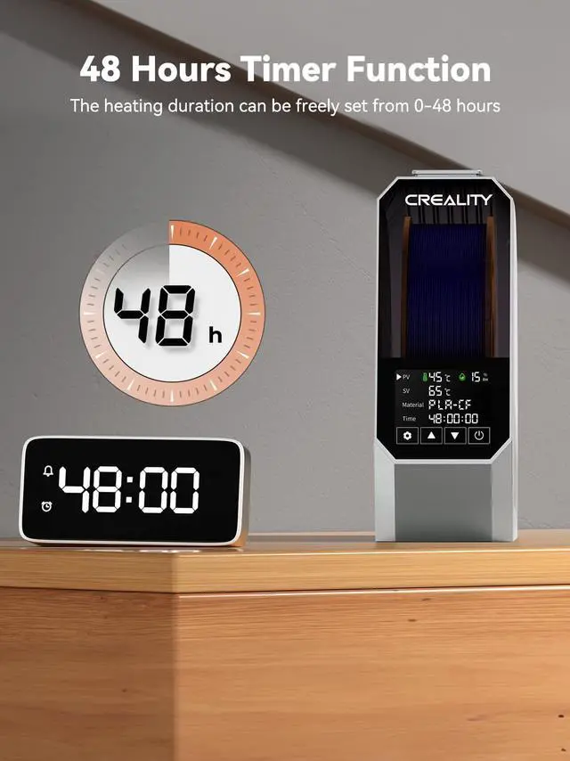 Alt view image 7 of 7 - Space Pi Filament Dryer, Filament Storage Box, Upgraded Double 360° Heating Drying with Fan&Touch Screen, 3D Printer Filament Spool Holder, Dehydrator 1.75/2.85/3mm PLA PETG ABS TPU Nylon