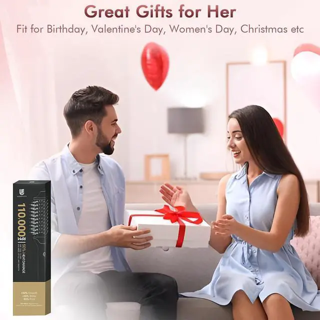 Alt view image 7 of 7 - 2-in-1 Blow Dryer Brush & Hair Straightener, Ionic & Ceramic Thermal Brush with Adjustable Heat & Cool Shot 110000 RPM Motor High-Speed Motor for Frizz-Free, Smoother & Voluminous Hair, Grey with Use