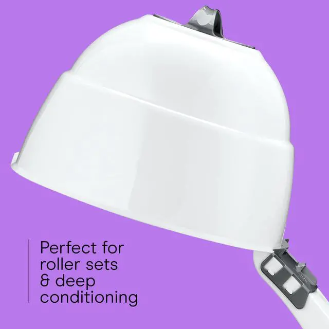 Alt view image 5 of 6 - Pro Style Bonnet Hair Dryer, 2 Heat Settings, Adjustable Height, Extra-Large Hood Size, 1875W Pro Style Bonnet Ionic Hair Dryer for Women, White