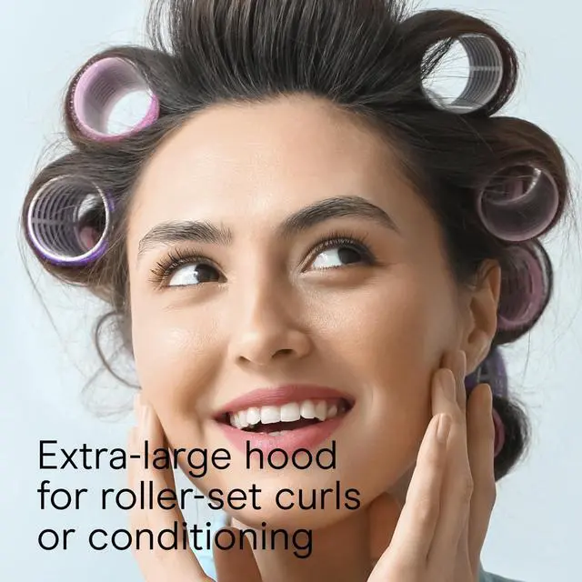 Alt view image 6 of 6 - Pro Style Bonnet Hair Dryer, 2 Heat Settings, Adjustable Height, Extra-Large Hood Size, 1875W Pro Style Bonnet Ionic Hair Dryer for Women, White