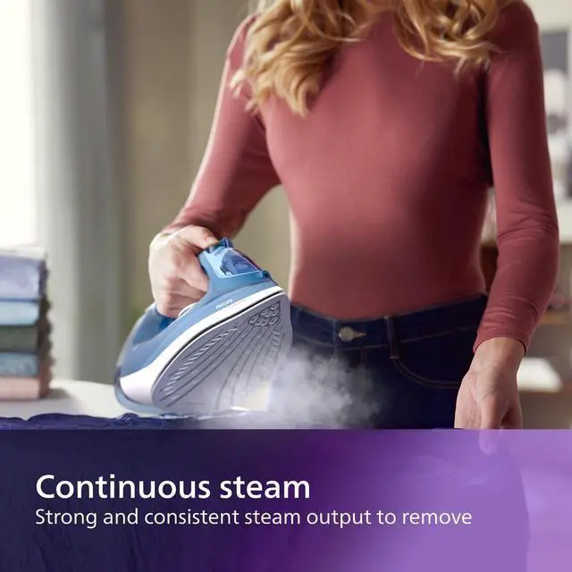 Alt view image 3 of 6 - Perfect Care 3000 Series Steam Iron - 1250 W power, 40 g/min continuous steam, 200 g steam boost, 300 ml water tank, blue (DST3031/20)