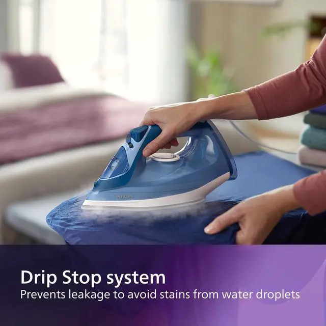 Alt view image 4 of 6 - Perfect Care 3000 Series Steam Iron - 1250 W power, 40 g/min continuous steam, 200 g steam boost, 300 ml water tank, blue (DST3031/20)