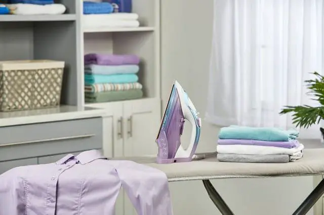 Alt view image 6 of 7 - Moonstone Iron, IR2323-1AD, Ceramic Infused Soleplate & Anti-Drip Function with Auto Clean and Auto Shut-off, 50% Smoother Glide for Fabric Wrinkles