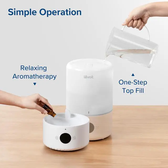 Alt view image 6 of 7 - Smart Cool Mist Top Fill Humidifiers for Bedroom Baby with Sensor, Auto Humidity Setting, APP & Voice Control, Essential Oil Diffuser, Ultra Quiet Operation, Easy Top Fill, 3L, White