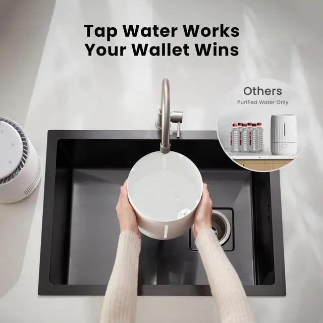 Alt view image 7 of 7 - MistFree HC13 Evaporative Humidifier for Bedroom, 3L No White Dust for Sensitive Individuals & Kids, Auto Humidity Control, Ultra Quiet Sleep Mode, Easy Clean Tank for Office & Small Room