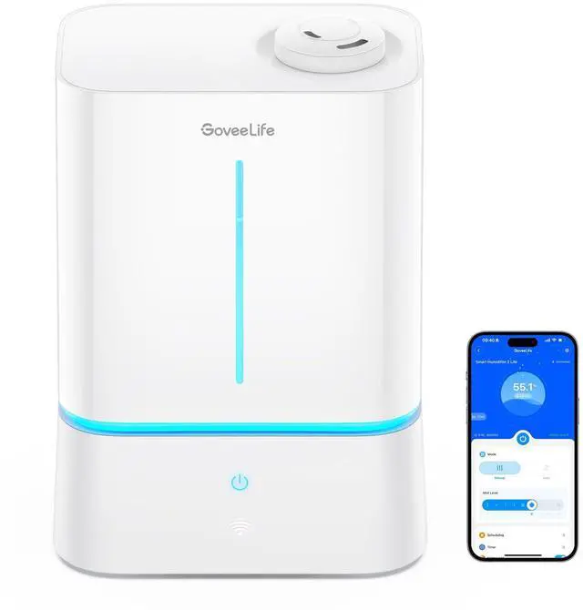 Main image of Smart Humidifiers for Bedroom, 4.5L Cool Mist Air Humidifiers with Scent Diffuser & Nightlight, 40H Runtime, Easy to Clean, Quiet Top Fill Ultrasonic Humidifier for Plant, Large Room, Baby
