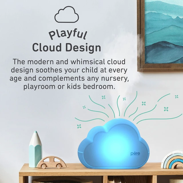 Alt view image 5 of 7 - PureBaby Cloud Ultrasonic Cool Mist Humidifier | Quiet Variable Mist For Up to 24 Hrs, Color Night Light, BPA-Free, Ideal for Baby, Nurseries, and More