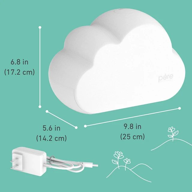 Alt view image 6 of 7 - PureBaby Cloud Ultrasonic Cool Mist Humidifier | Quiet Variable Mist For Up to 24 Hrs, Color Night Light, BPA-Free, Ideal for Baby, Nurseries, and More